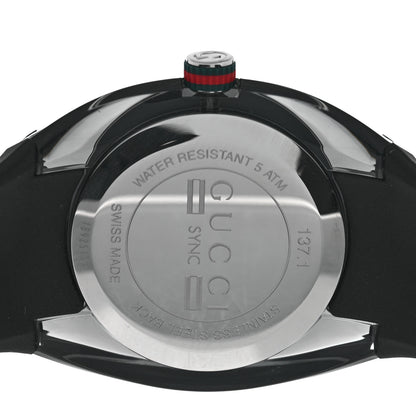 Gucci Stainless Steel Rubber 46mm Sync Web Quartz Watch Black 4 of 5