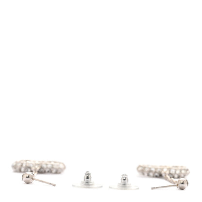 Chanel Baguette Crystal CC Drop Earrings Silver 3 of 4