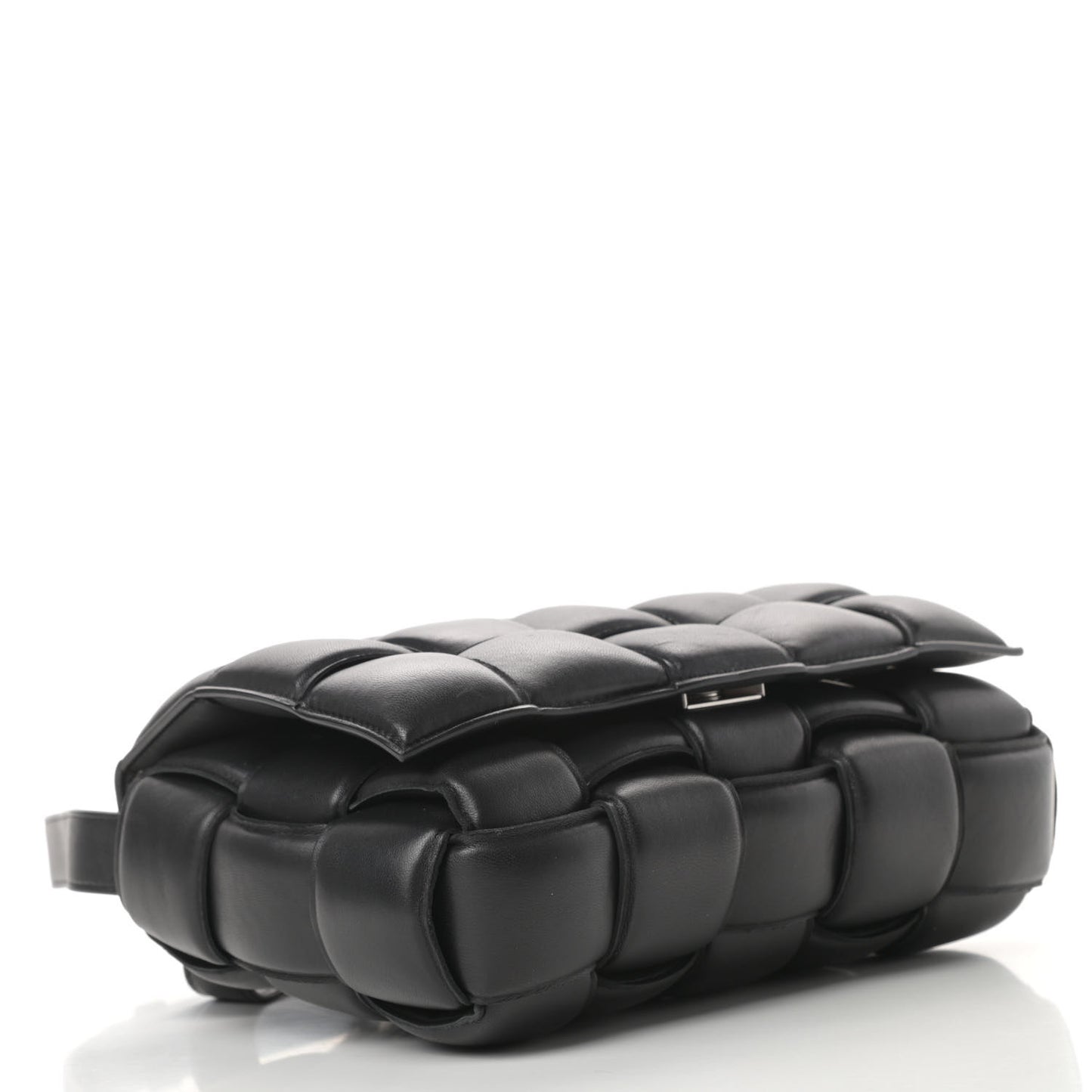 Nappa Maxi Intreccio Padded Cassette Crossbody Bag Black