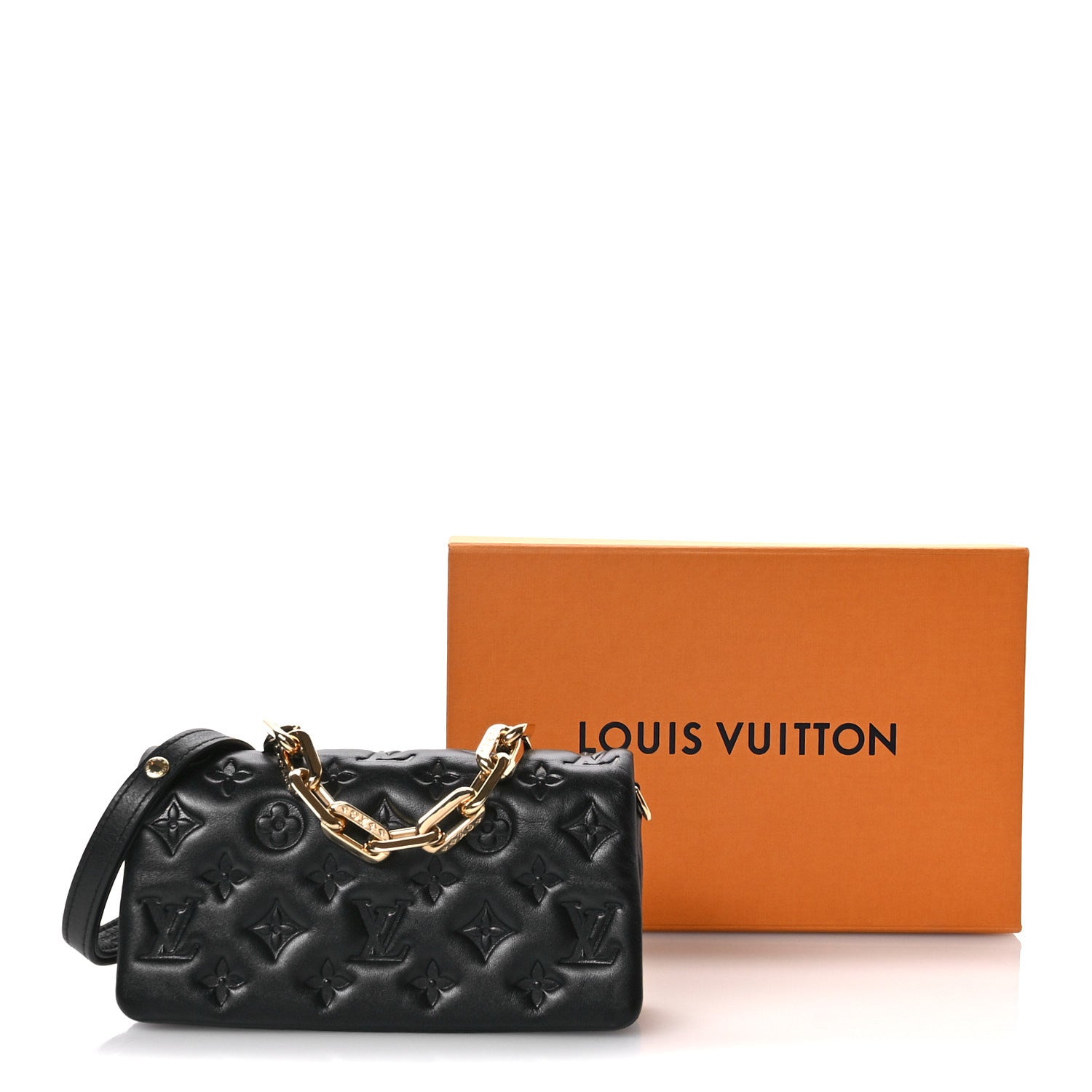 Louis Vuitton Lambskin Embossed Monogram Pochette Coussin