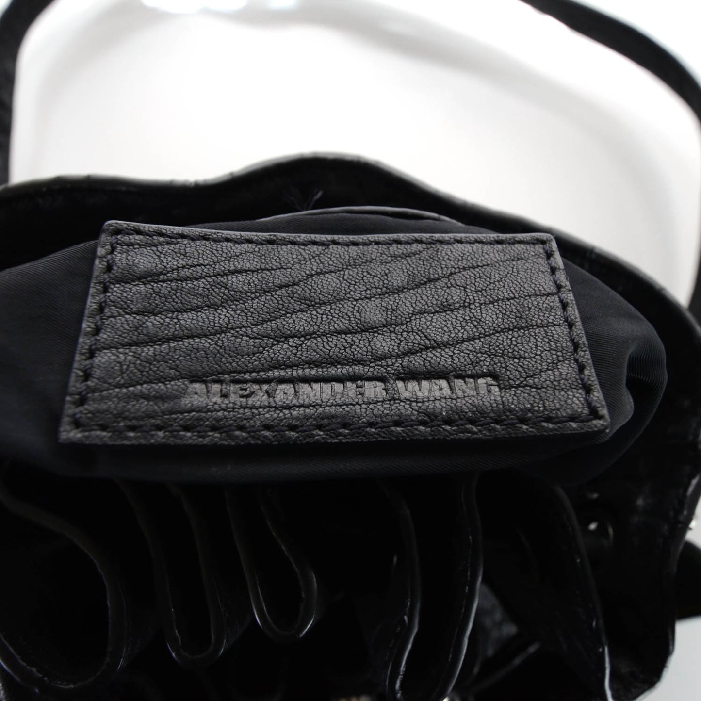Leather Diego Bucket Bag Black