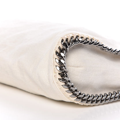 Stella McCartney Linen Falabella Fold Over Tote Pure White 10 of 11