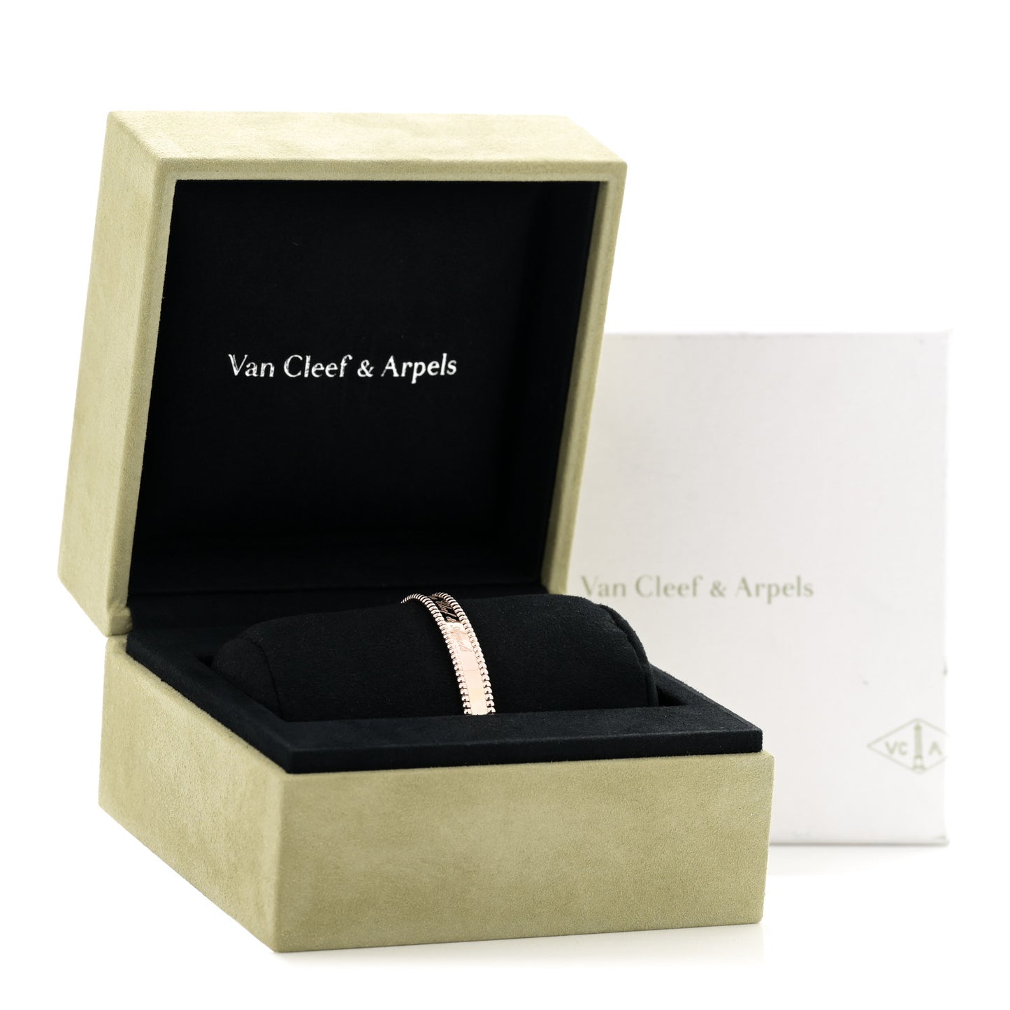 18K Rose Gold Perlee Signature Bangle Bracelet M