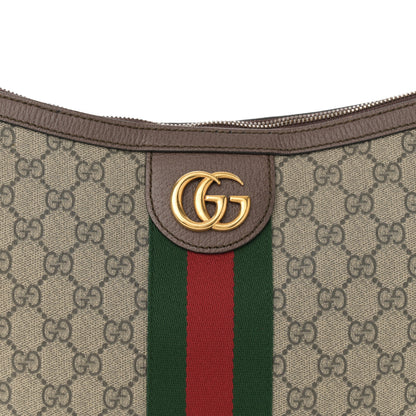 Gucci GG Supreme Monogram Web Small Ophidia Half Moon Hobo Brown 8 of 14