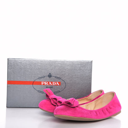 Prada Suede Bow Toe Ballerina Flats 39.5 Peonia 12 of 12