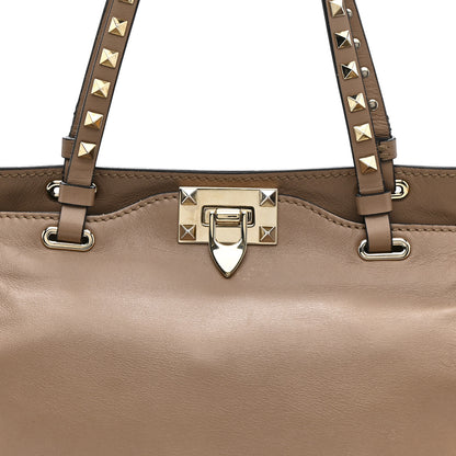 Valentino Garavani Vitello Small Rockstud Tote Beige 7 of 12