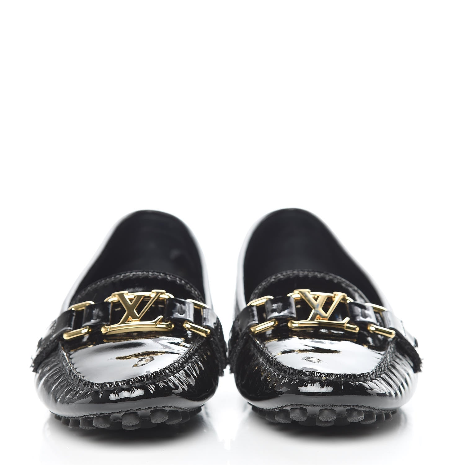 Louis Vuitton Patent Calfskin Oxford Loafers 36 Black 2 of 14