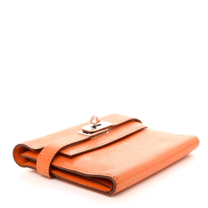 Hermes Chevre Mysore Kelly Compact Wallet Orange 6 of 12