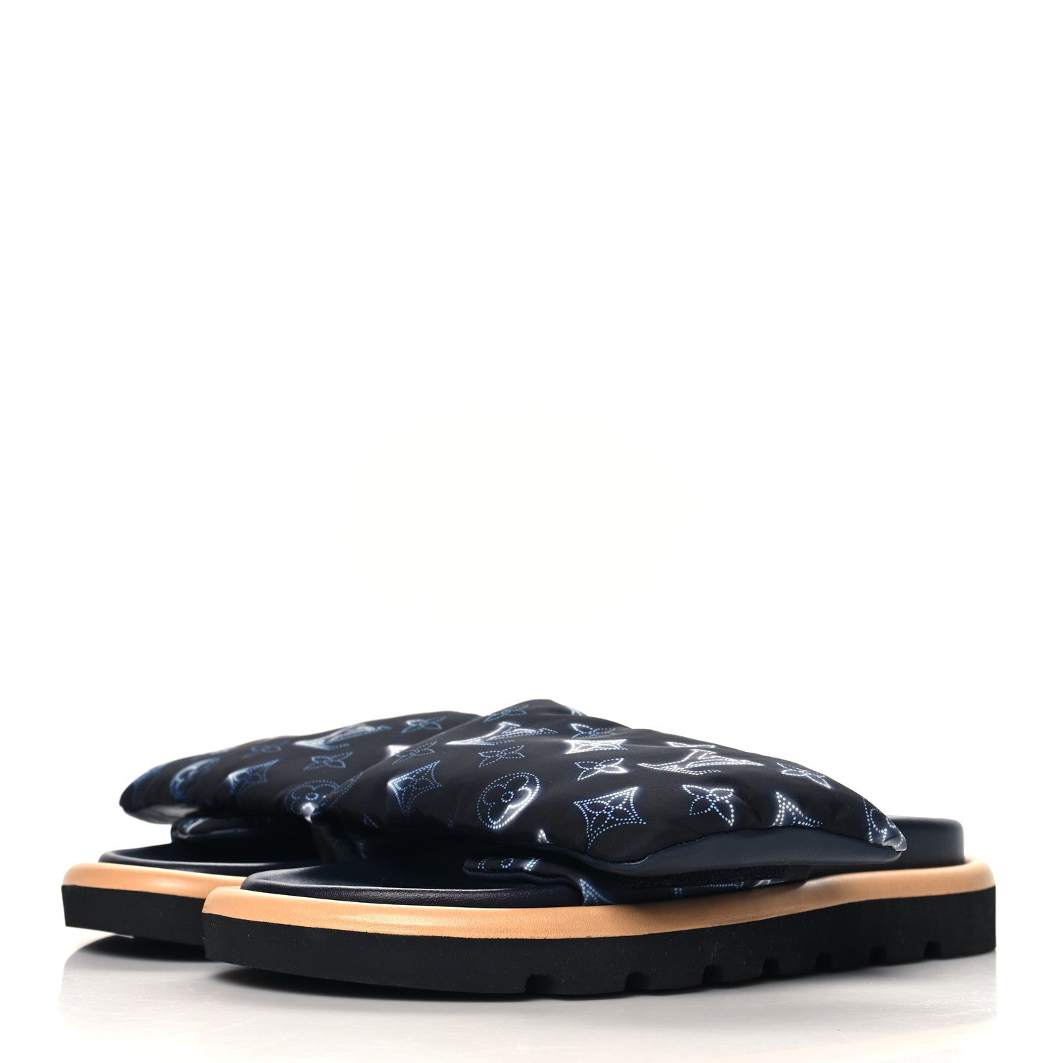 Louis Vuitton Nylon Monogram Womens Pool Pillow Comfort Mules 39 Navy Blue 4 of 9