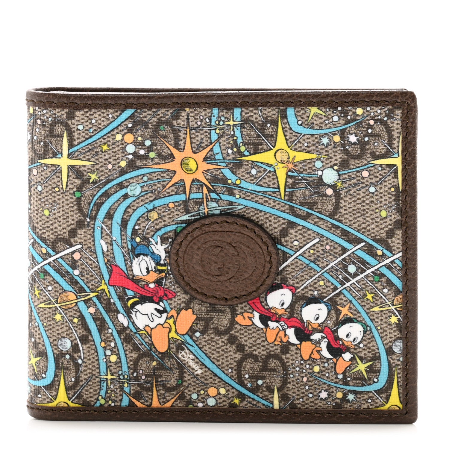 Gucci X DISNEY GG Supreme Monogram Donald Duck Interlocking G Wallet Beige Multicolor 1 of 7