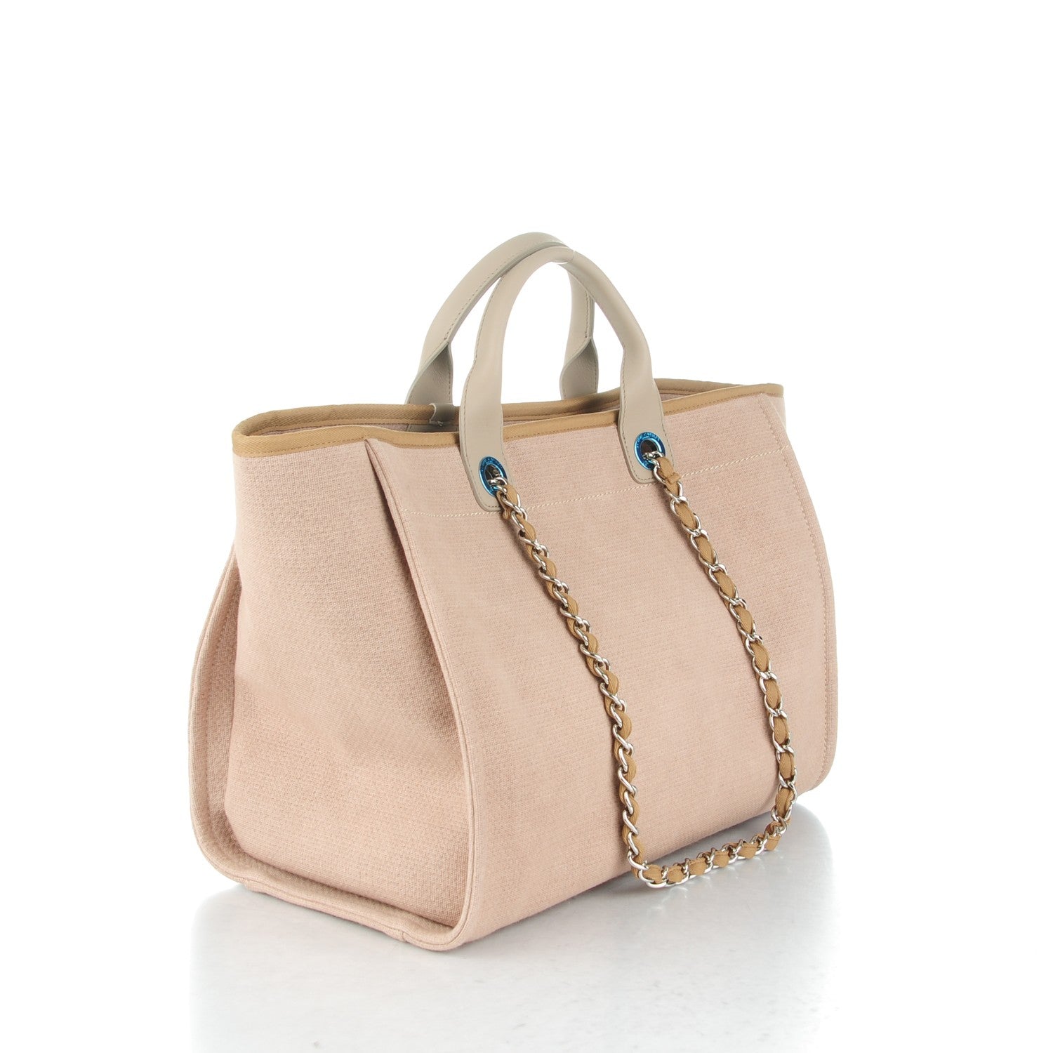 Chanel Canvas Large Deauville Tote Ecru 3 of 7