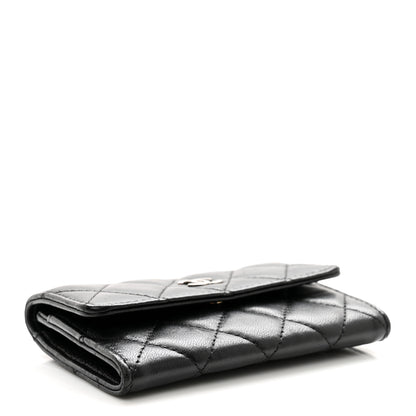 Chanel Lambskin Quilted Flap Card Holder Wallet Black 4 of 9