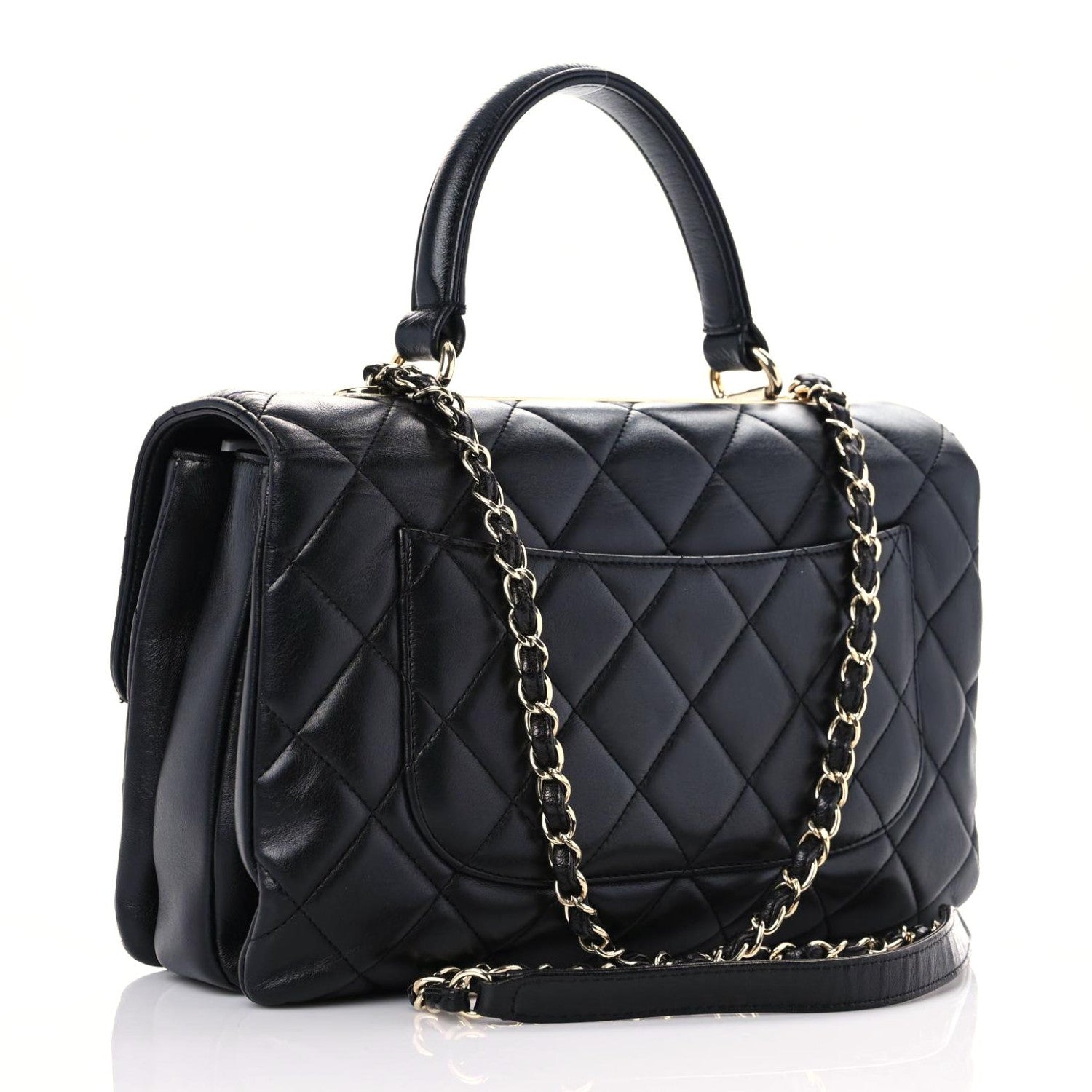 Chanel Lambskin Quilted Medium Trendy CC Flap Dual Handle Bag Black 3 of 15