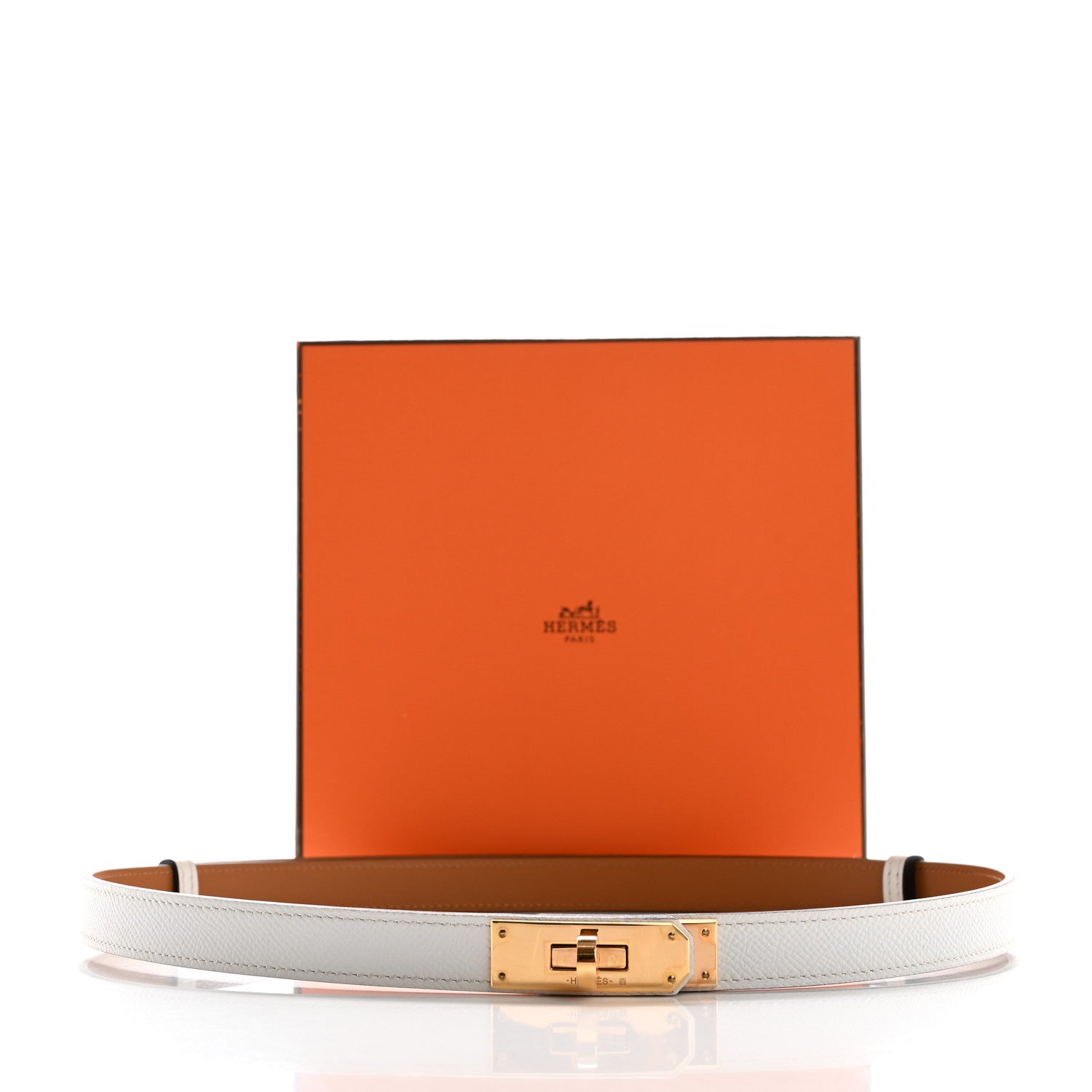 Hermes Epsom Kelly Belt White 4 of 4