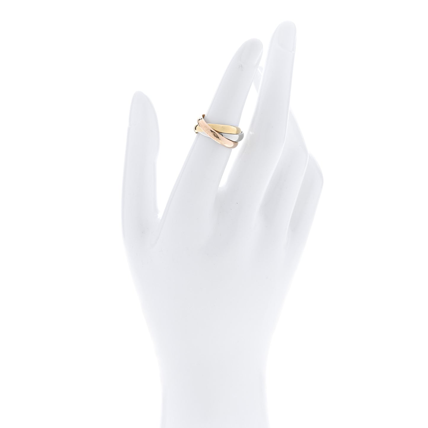 18K Pink Yellow White Gold Classic Les Must De Cartier Trinity Ring 51 5.75