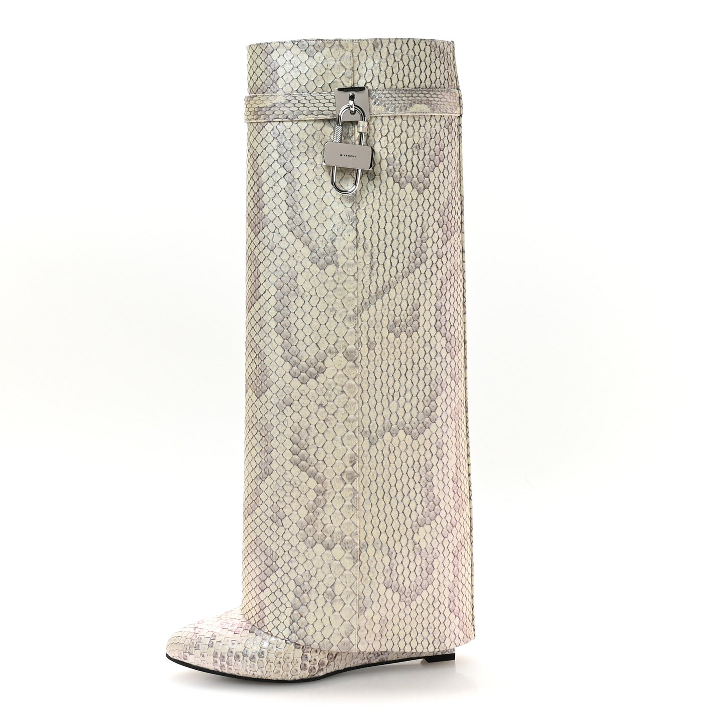 Python Shark Lock Pant Boots 39 Natural Beige