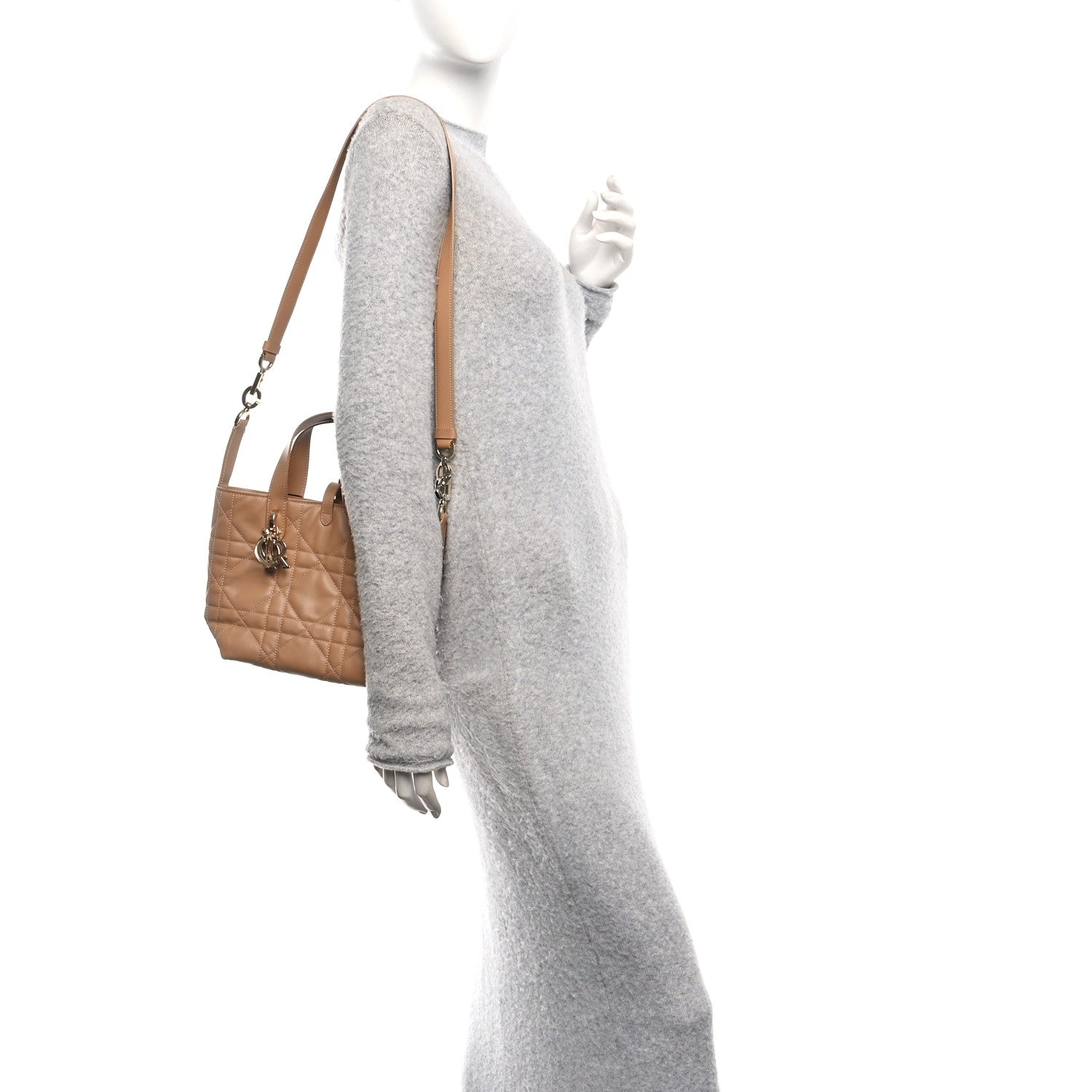 Christian Dior Calfskin Macrocannage Small Toujours Vertical Beige 2 of 11