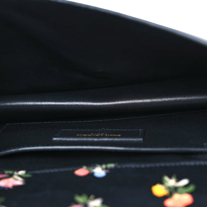 Saint Laurent Calfskin Prairie Flower Printed Classic Monogram Kate Clutch Black Multicolor 5 of 9