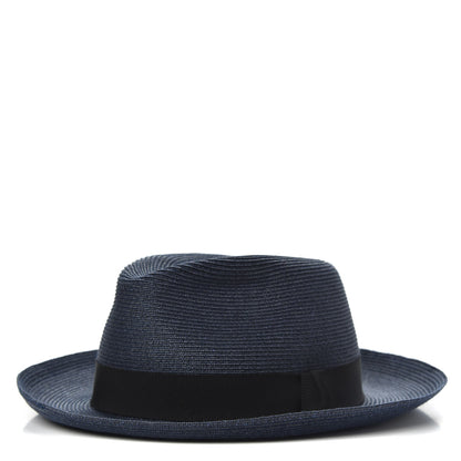 Hermes Straw Grosgrain Hat 59 1 of 7