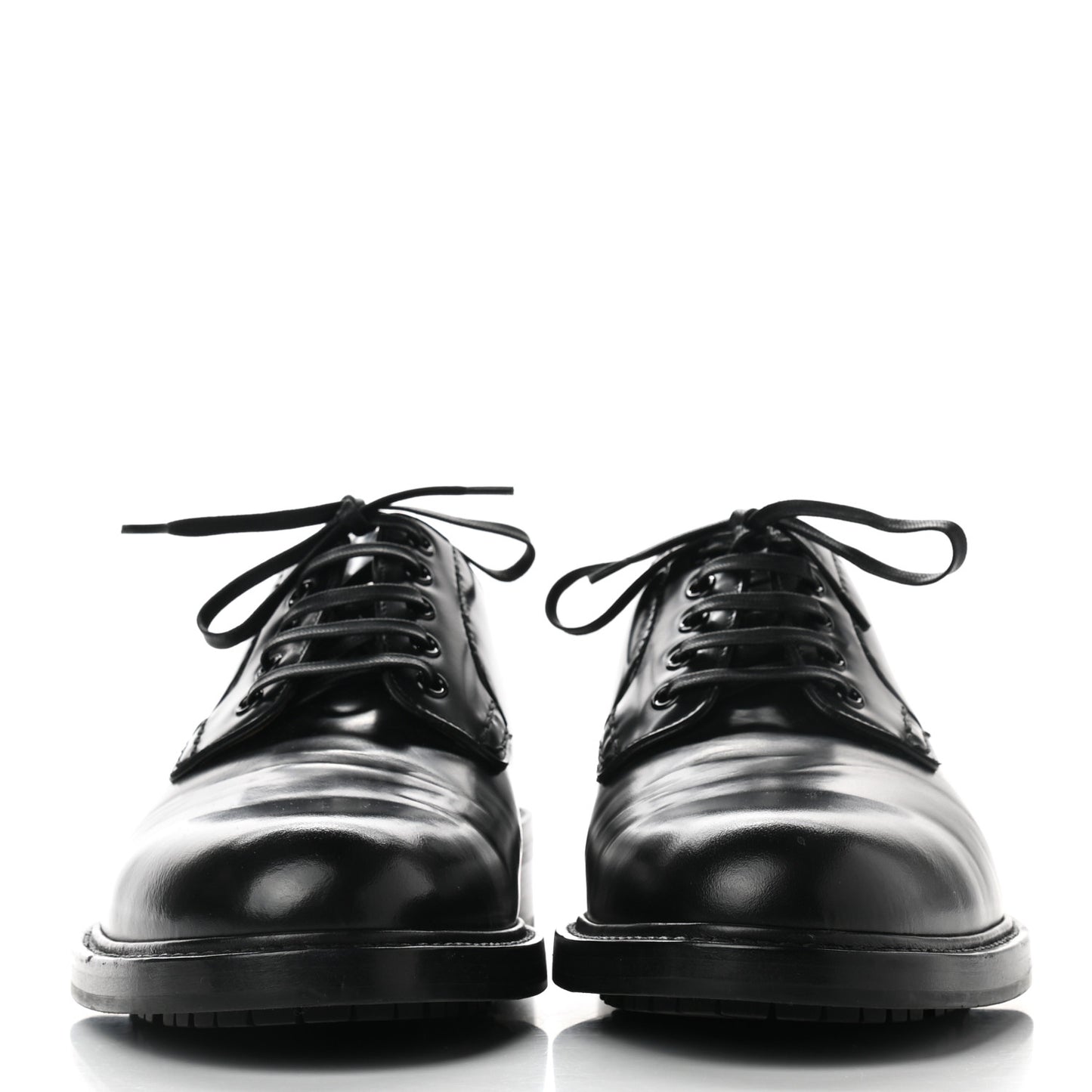 Calfskin Mens Derby Shoes 8 Black