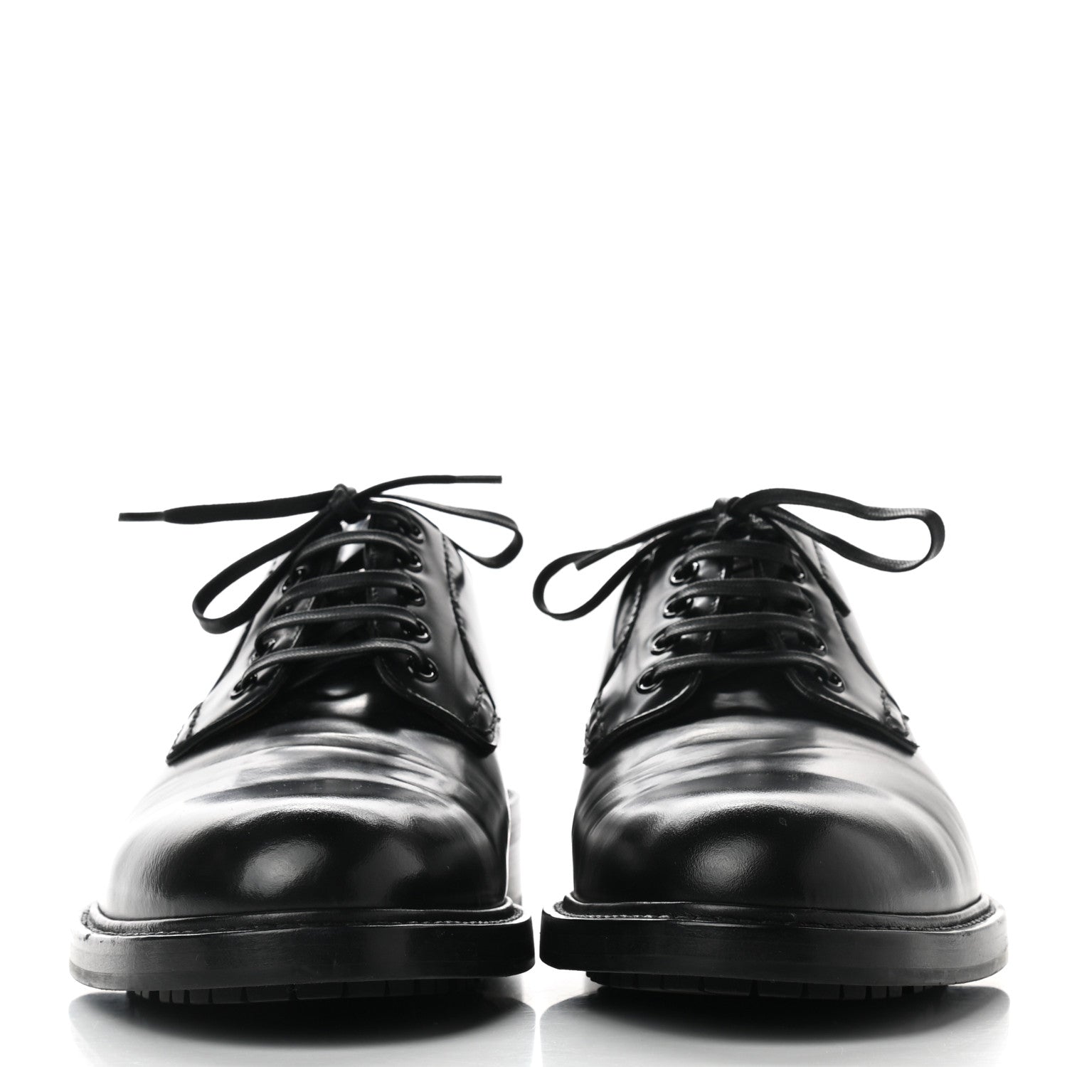 Louis Vuitton Calfskin Mens Derby Shoes 8 Black 2 of 8