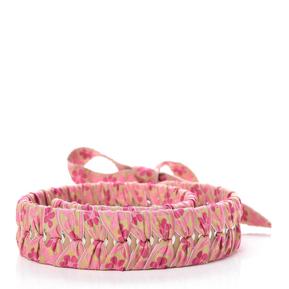 Fendi Calfskin Ribbon Lace Up Floral Strap You Pink 2 of 4