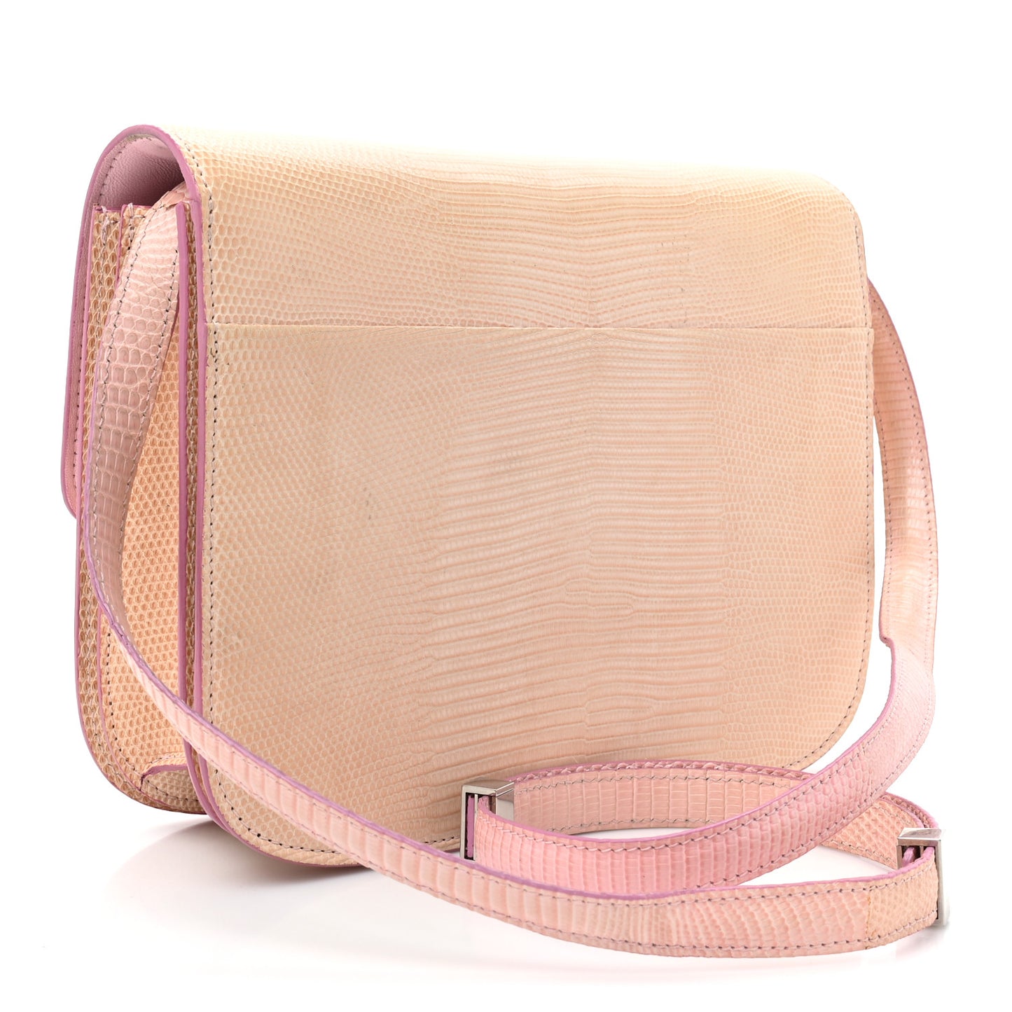 Lizard Medium Classic Box Flap Bag Pink