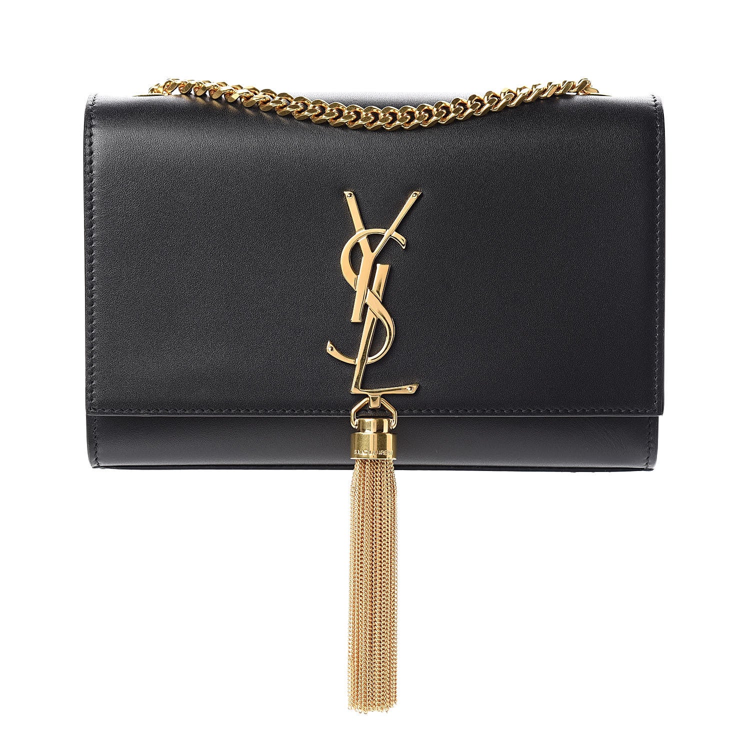 Saint Laurent Calfskin Small Classic Monogram Kate Tassel Satchel Black 1 of 10