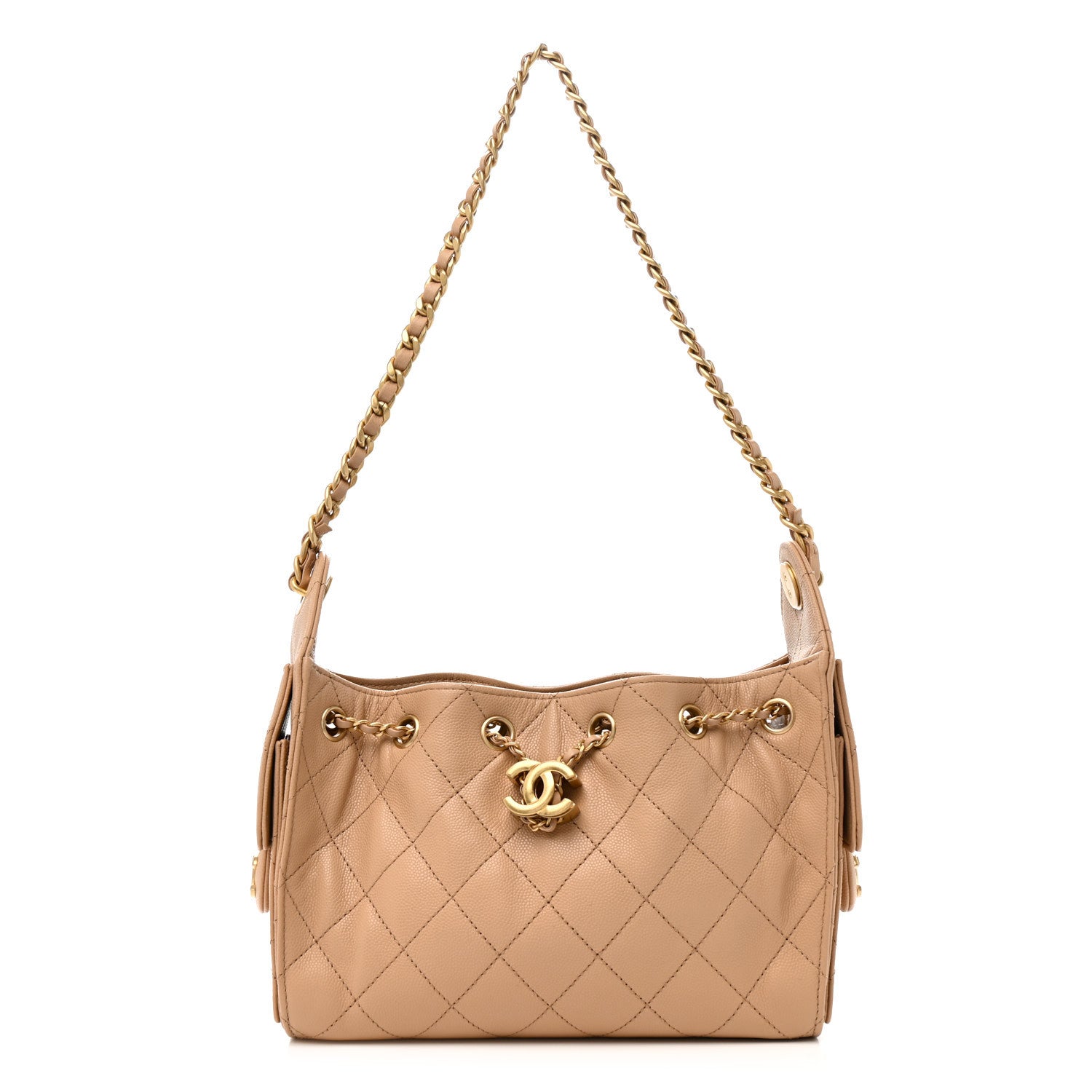 Chanel Caviar Quilted Mini Chanel 25 Handbag Beige 1 of 10