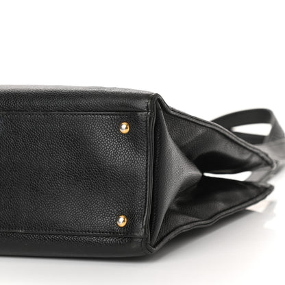 Chanel Caviar Embroidered Logo Shoulder Bag Black 6 of 12