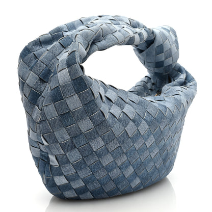 Bottega Veneta Nappa Denim Effect Intrecciato Teen Jodie Hobo Denim 3 of 9