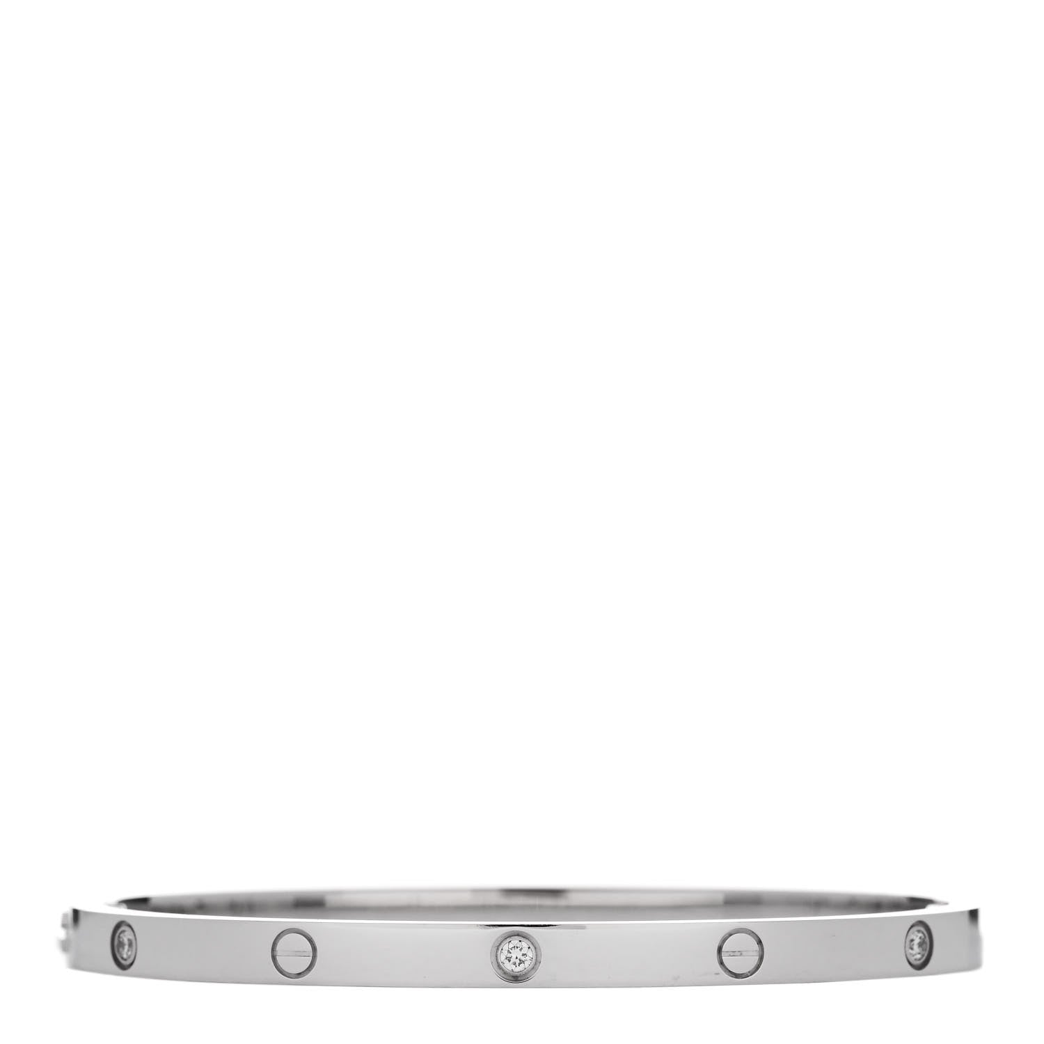 Cartier 18K White Gold 6 Diamond Small LOVE Bracelet 15 3 of 8