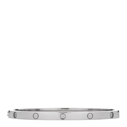 Cartier 18K White Gold 6 Diamond Small LOVE Bracelet 15 3 of 8