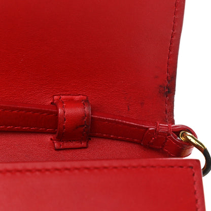 Saint Laurent Smooth Calfskin Classic Monogram Kate Wallet On Chain Red 13 of 14