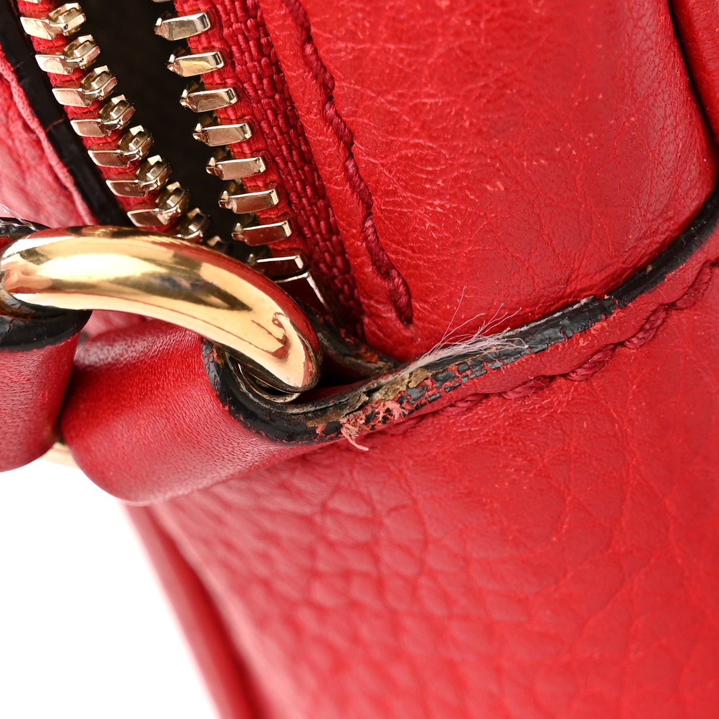 Pebbled Calfskin Small Soho Disco Bag Tabasco Red