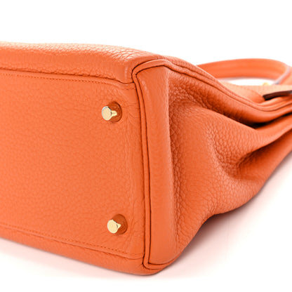 Hermes Taurillon Clemence Kelly Retourne 28 Orange 10 of 12