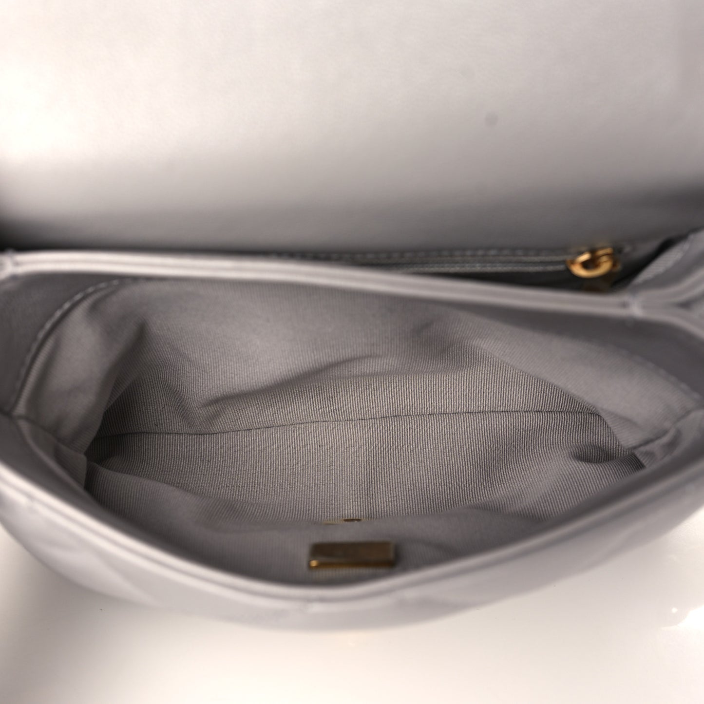 Lambskin Quilted Small Chain Top Handle Flap Grey