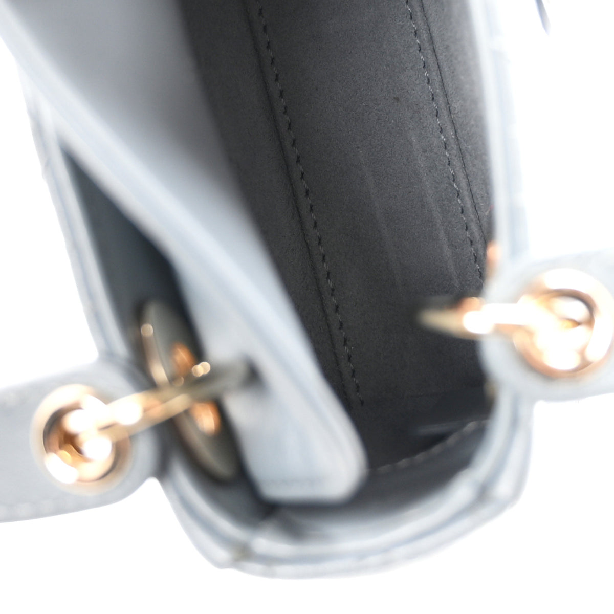 Lambskin Cannage Micro Lady Dior Cloud Blue