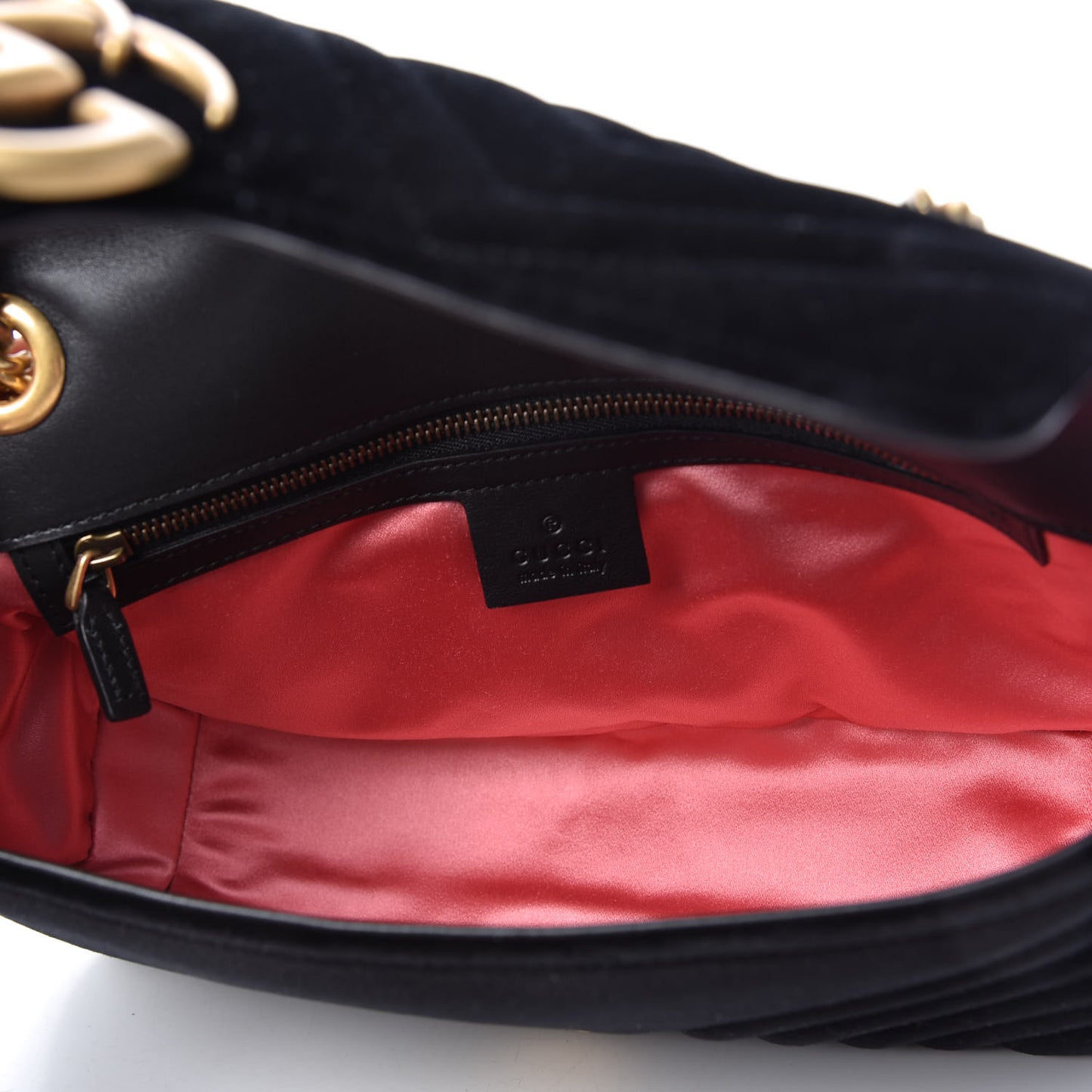 Velvet Matelasse Small GG Marmont Shoulder Bag Black