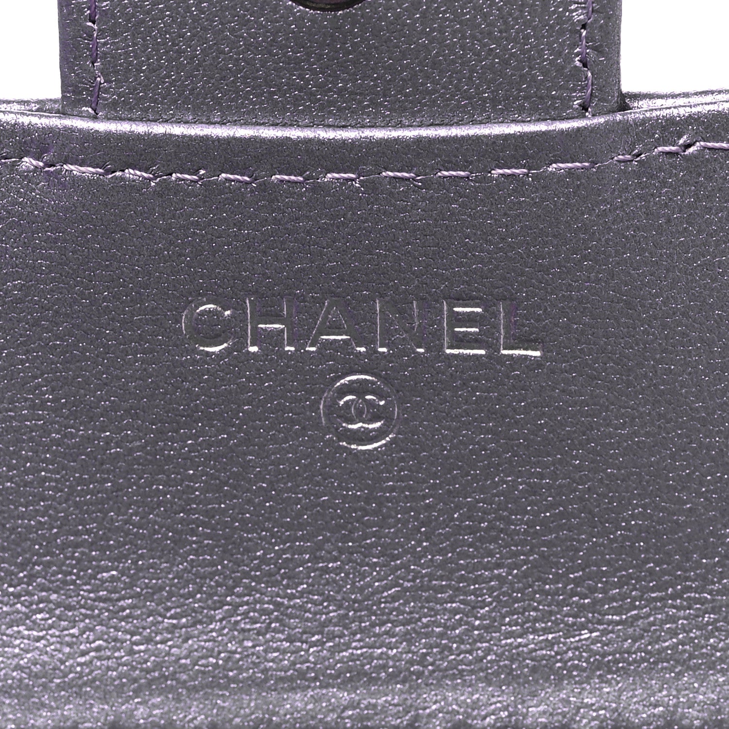 Chanel Iridescent Lambskin Quilted Compact Flap Wallet Purple 6 of 9
