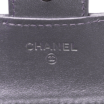 Chanel Iridescent Lambskin Quilted Compact Flap Wallet Purple 6 of 9