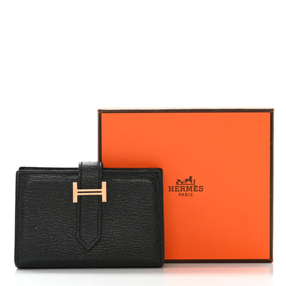 Hermes Chevre Mysore Mini Bearn Wallet Black 12 of 12