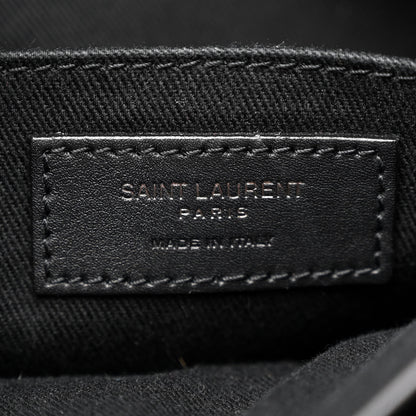Saint Laurent Snakeskin Souple North South Tote Black 6 of 17