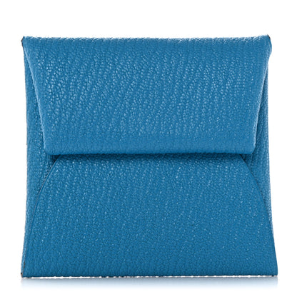 Hermes Chevre Mysore Bastia Verso Coin Purse Bleu Frida Cuivre 1 of 8