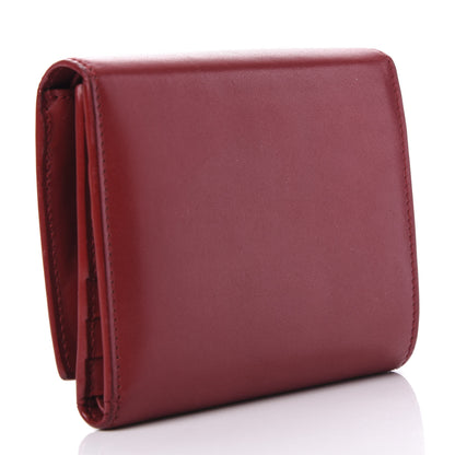 Saint Laurent Calfskin Trifold Wallet Red 3 of 8