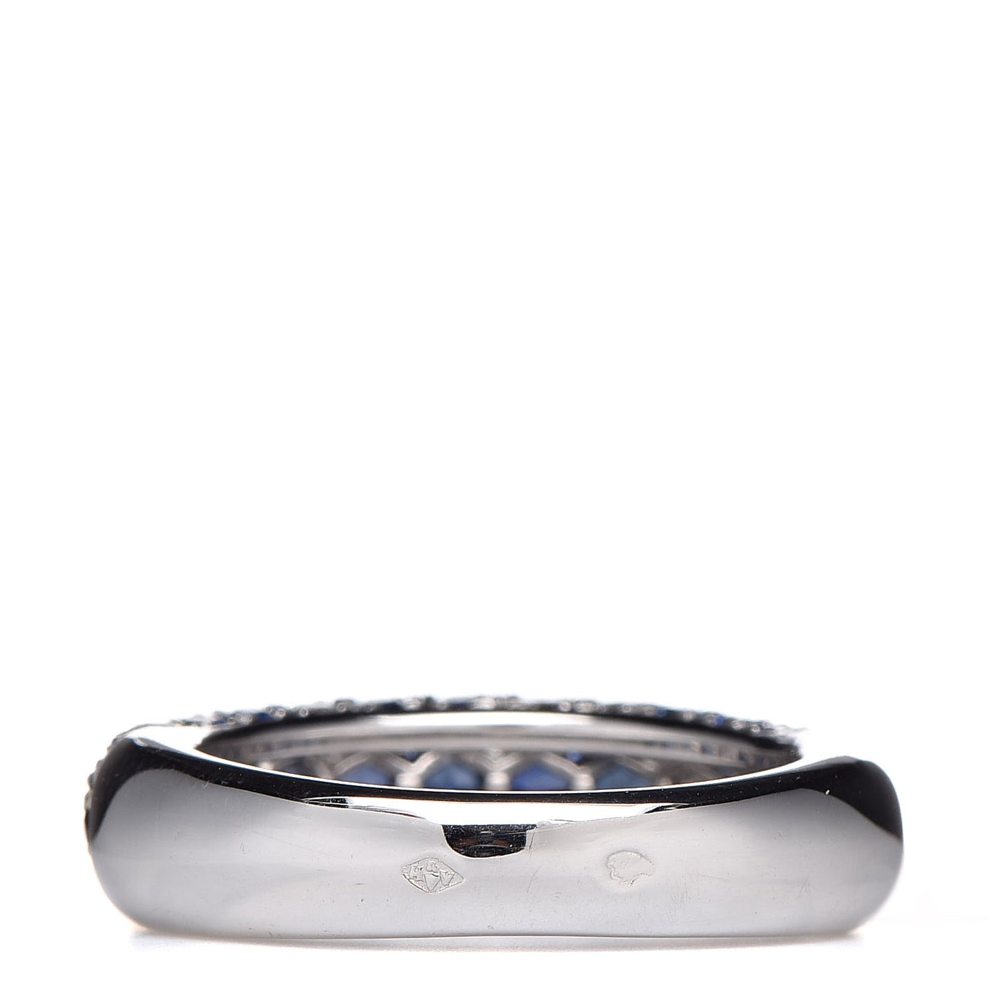 18K White Gold Diamond Sapphire 6mm Mimi Ring 50 5.25