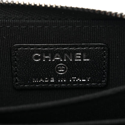 Chanel Pearly Lambskin Quilted Zip Coin Purse So Black 6 of 8