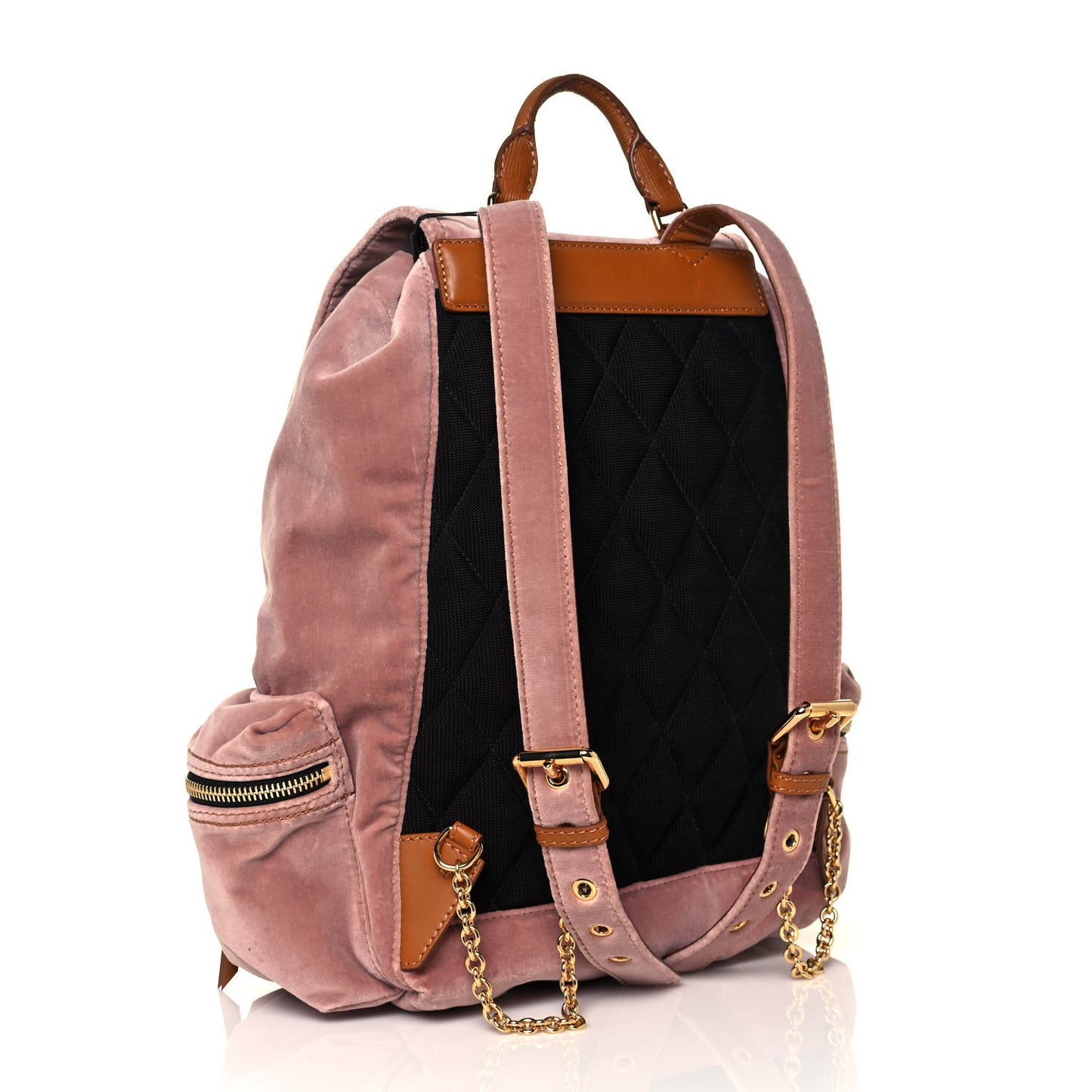 Velvet Large Rucksack Backpack Ash Pink