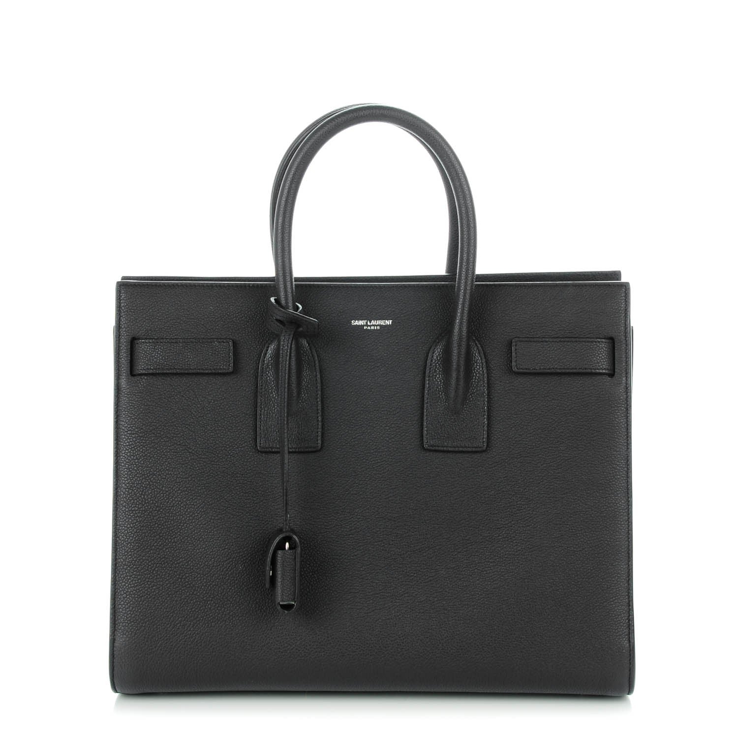 Saint Laurent Grained Calfskin Small Sac De Jour Marine 1 of 7