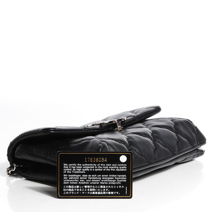 Chanel Calfskin Quilted Double Stitch Hamptons Clutch With Chain Black 8 of 8